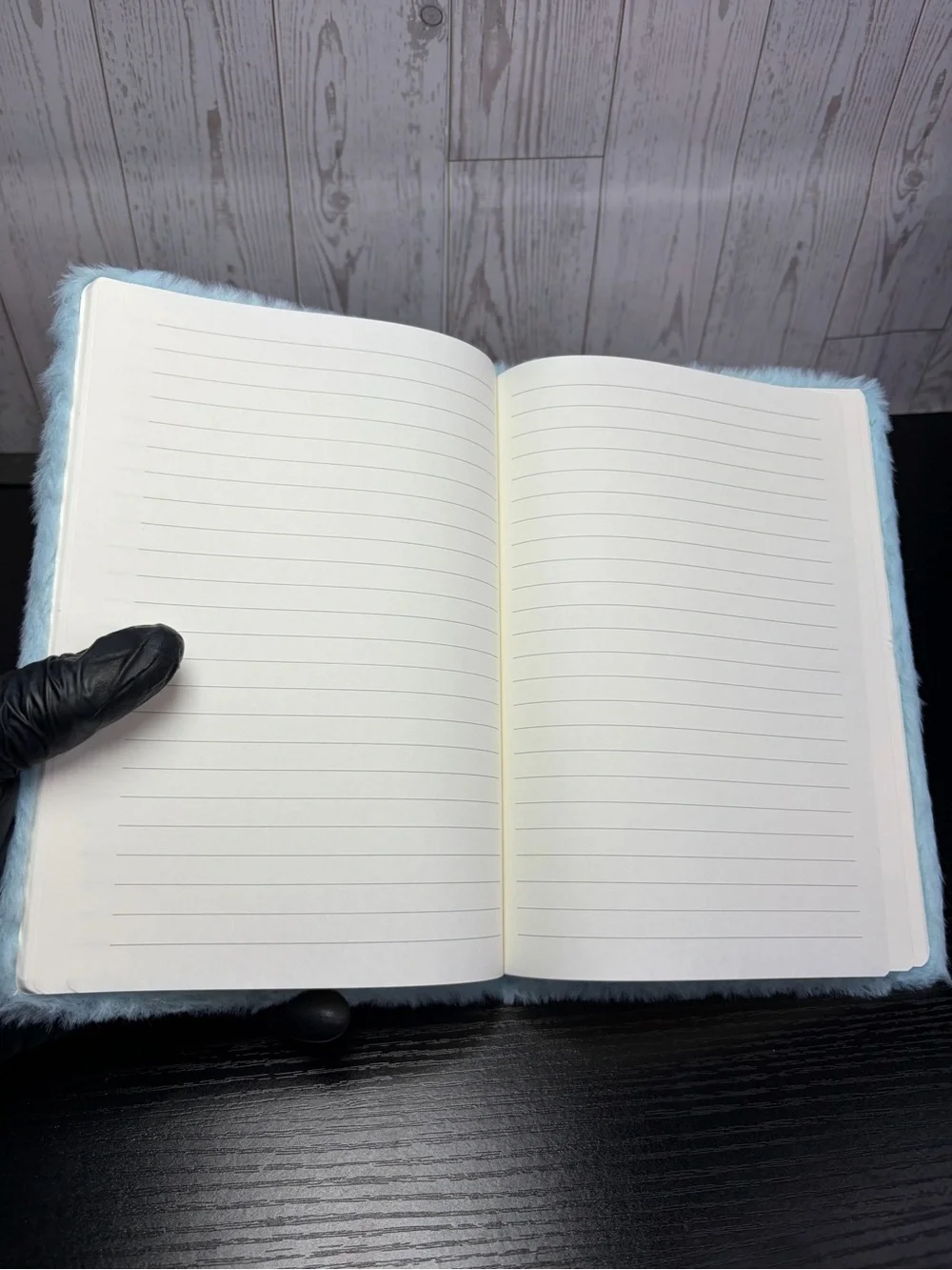 Cute Powder Blue Kuromi Plush Faux Fur Journal/Notebook